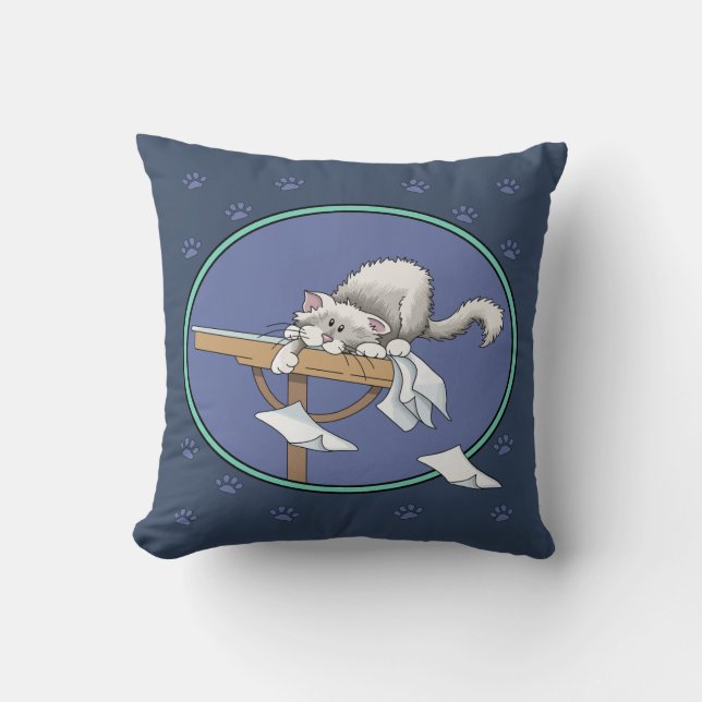 Cat mischief pattern cushion (Front)