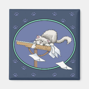 Cat mischief pattern magnet