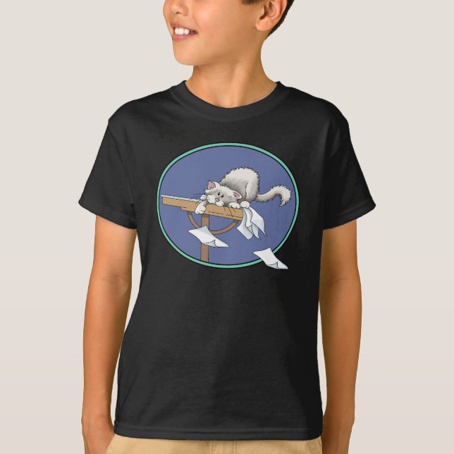 Cat mischief pattern T-Shirt (Front)