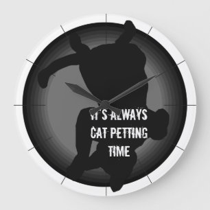 Cat Modern Pets Gifts Cats Kitties Kitty-cats Large Clock