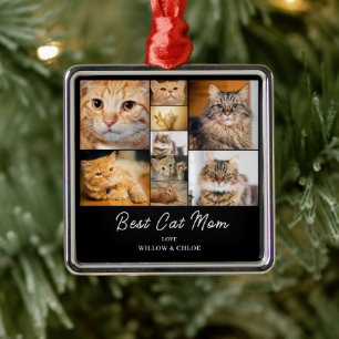 Cat Mom 9 Photo collage Metal Tree Decoration