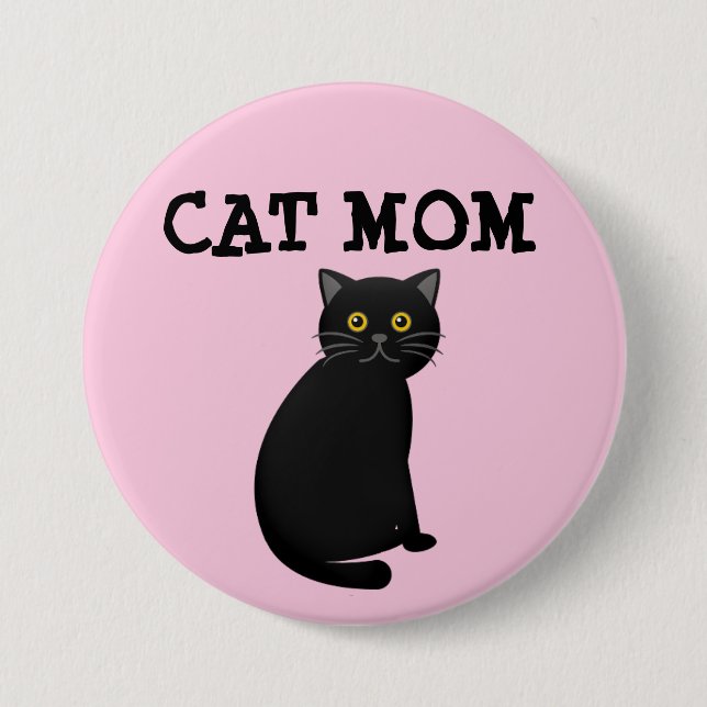 CAT MOM (BLACK CAT) BUTTON (Front)