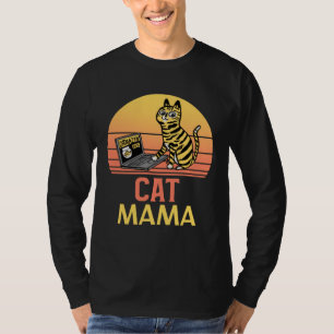 Cat Mom Ca Vintage Eighties Style Cat Mama  4 T-Shirt
