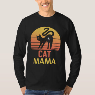 Cat Mom  Cat Mama Vintage Eighties Style Cat Retro T-Shirt