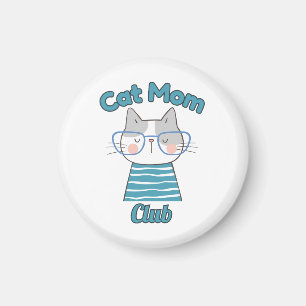 Cat Mom Club – Funny Cat Lover Gift for Pet Parent Magnet