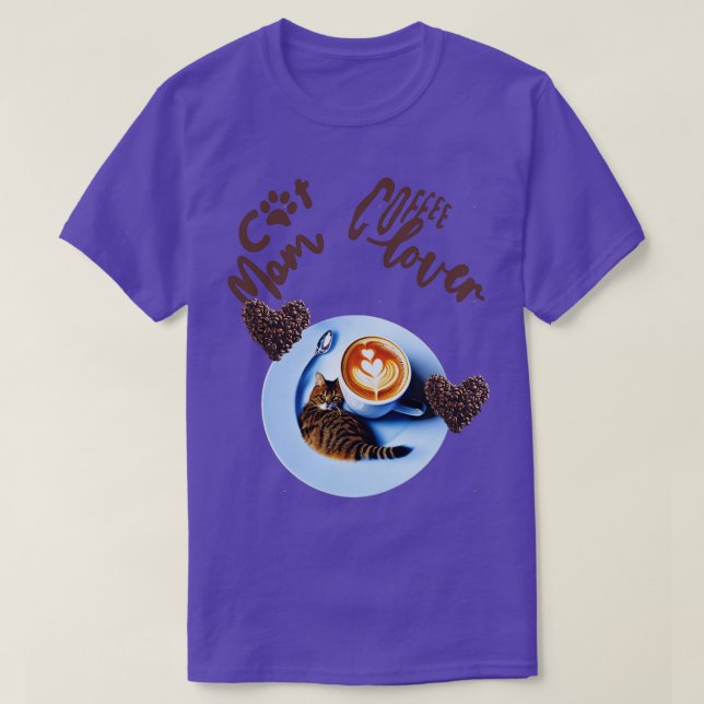 Cat mom coffee lover Cat Design 6 T-Shirt (Design Front)