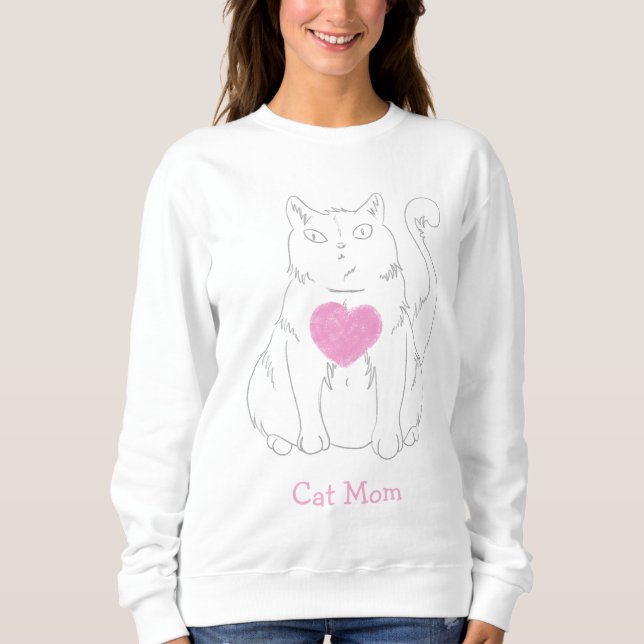 Cat Mom cute cat Sweatshirt (Front)