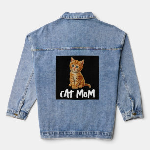 CAT MOM CUTE GINGER Denim Jean Jacket