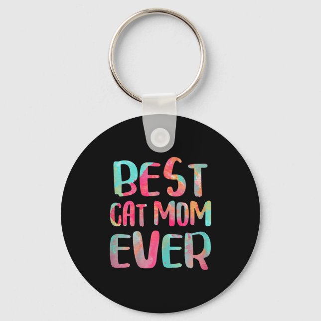 Cat mom ever shirt women cat lover mothers day  key ring (Front)
