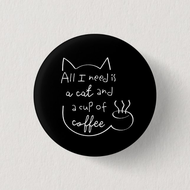 Cat Mom for the Cat Lover Black Version 3 Cm Round Badge (Front)