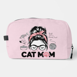 "Cat Mom" Funny Cute Cat Lover Women Dopp Kit