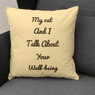 Cat Mom Gift Pet Friends Besties BFF Cute Template Cushion