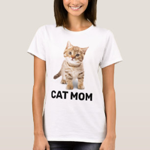 CAT MOM GINGER KITTEN  LADIES T-SHIRTS