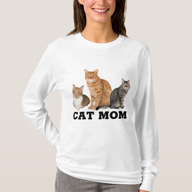 CAT MOM (Ginger Tabby) T-Shirts (Front)