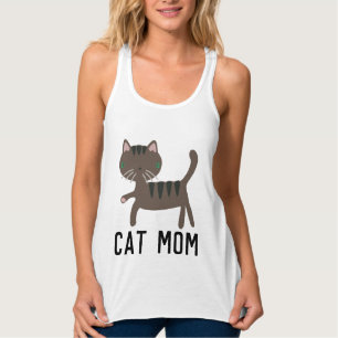 CAT MOM, GREY CAT T-Shirts & Tank Tops