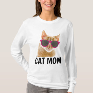 CAT MOM, Ladies Funny Cat T-shirts