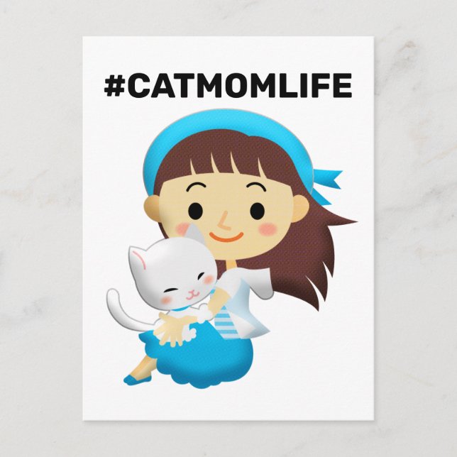 CAT MOM LIFE ART POSTCARDS (Front)
