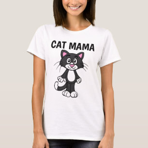 CAT MOM, (MAMA) Funny Ladies Cat T-shirts