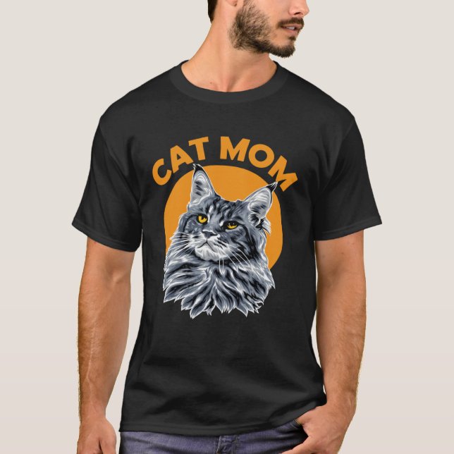 Cat Mom  miau cat kitten tears Family Cat T-Shirt (Front)