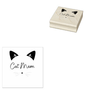 Cat Mom Mother Lover Mom Kitty Cute Funny Meow Rubber Stamp
