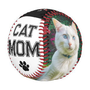 Cat Mom Mother's Day 2 Photos Monogram Custom Baseball