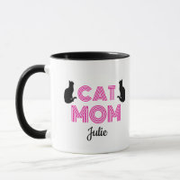 Cat Mom Mug Personalized with Cat Silhouettes
