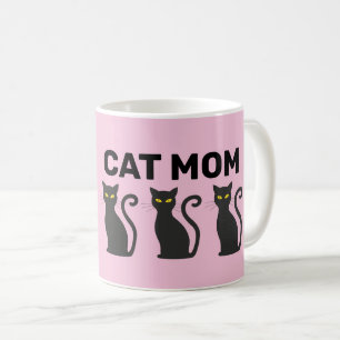 CAT MOM PINK COFFEE MUGS