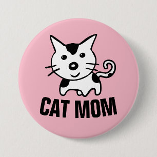 CAT MOM Pink Cute Kitty Buttons