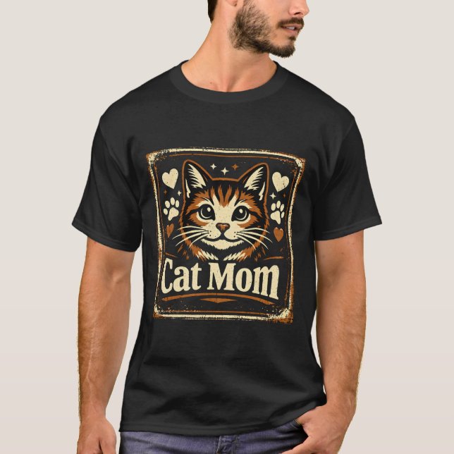 Cat Mom – Proud Feline Mother Love Tee (Front)