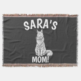 Cat Mom Shirt, Personalize, Maine Coon, Hat Throw Blanket