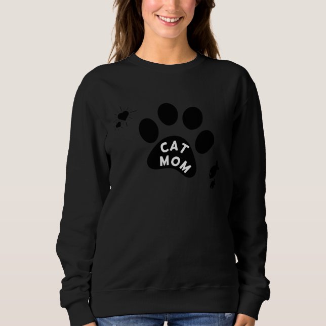 Cat Mom Simple Paw Sweatshirt (Front)