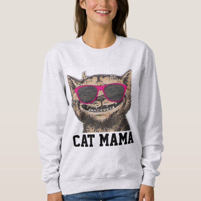 CAT MOM T-Shirts, Sunglasses Funny CAT Sweatshirt (Front)