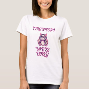 Cat Mom Vibes Only Feline Lover Life Design T-Shirt