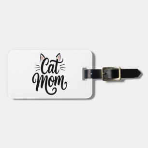 Cat Mom Whiskers and Ears Luggage Tag