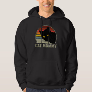 Cat Mommy Vintage 80s Style Cat Retro For Women Ca Hoodie