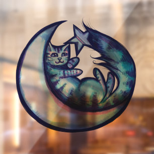 Cat Moon Caturday Star Art Purple MoonCat         