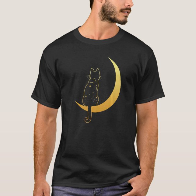 Cat Moon Cute Cat Ca  Cat  Kitty Kitten T-Shirt (Front)