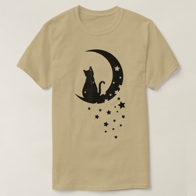 Cat moon Cute Cat Cat , Cat Lover kitty kitten  T-Shirt (Design Front)
