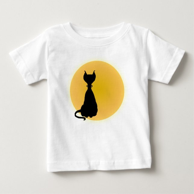Cat & Moon Fun Kitty Cartoon for Babes Shirt (Front)