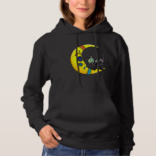 Cat & Moon Sugar Skull Dia de Los Muertos  Day Of  Hoodie