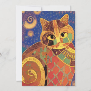Cat moroccan mosaic kitty voices thank you card
