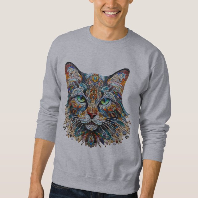 Cat Mosaic Art Sweatshirt (Front)