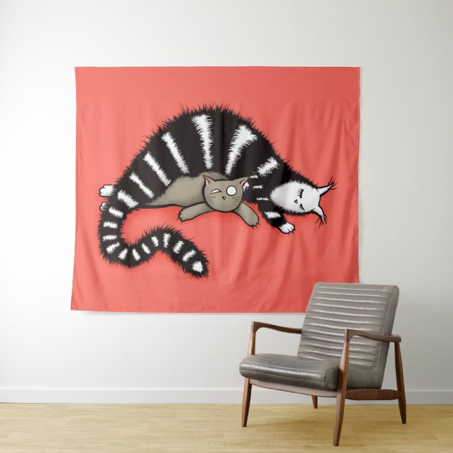 Cat mother and child cat mum tapestry (In Situ (Horizontal))