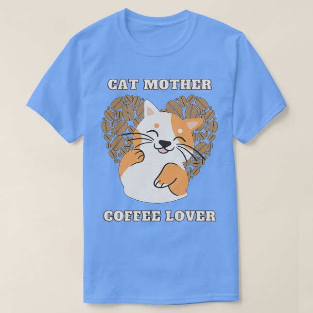 Cat mother coffee lover 210 T-Shirt (Design Front)