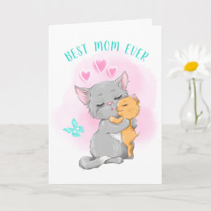 Cat mother postcard best mum ever happy mother day