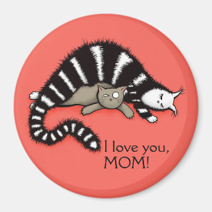 Cat Mother Protects Her Cute Kitty Love Mum Magnet
