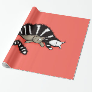 Cat Mother Protects Her Cute Kitty Wrapping Paper