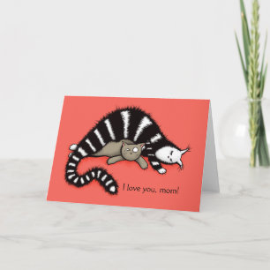Cat Mother Protects Her Kitty Mothers Day Love Mum Card