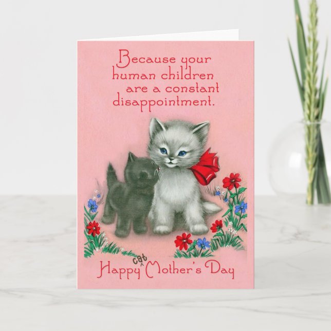 Cat Mother's day - funny Mother's day card (Front)