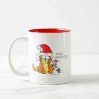 Cat Mouse Christmas Funny Cartoon Cute